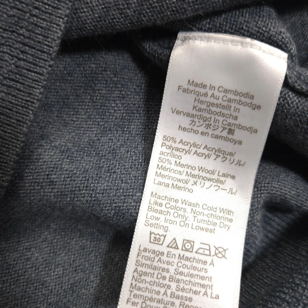 J Crew Sweater Mens L Gray Heather Merino Wool Blend Crewneck Pullover Preppy